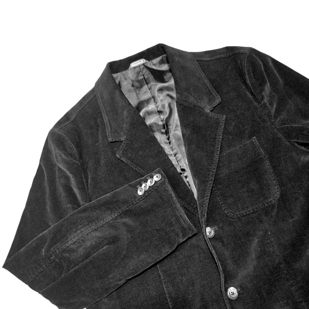 Eddie Bauer Mens Black Corduroy Blazer Sport Coat Jacket Size Medium Stretch